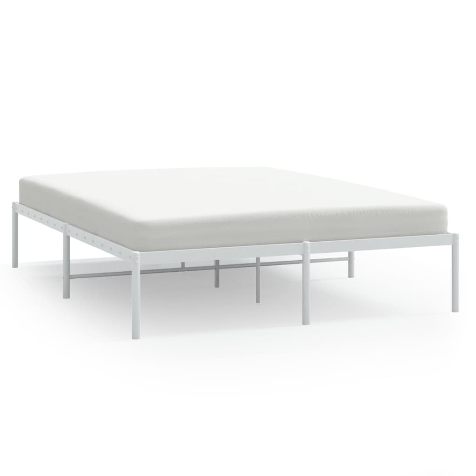 Estructura de cama de metal blanca 150x200