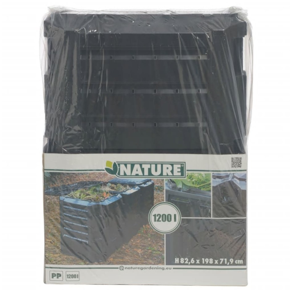 Nature contenedor térmico para compost 1200 L color negro