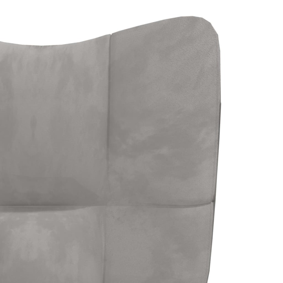 Sillón de relax con taburete de terciopelo gris