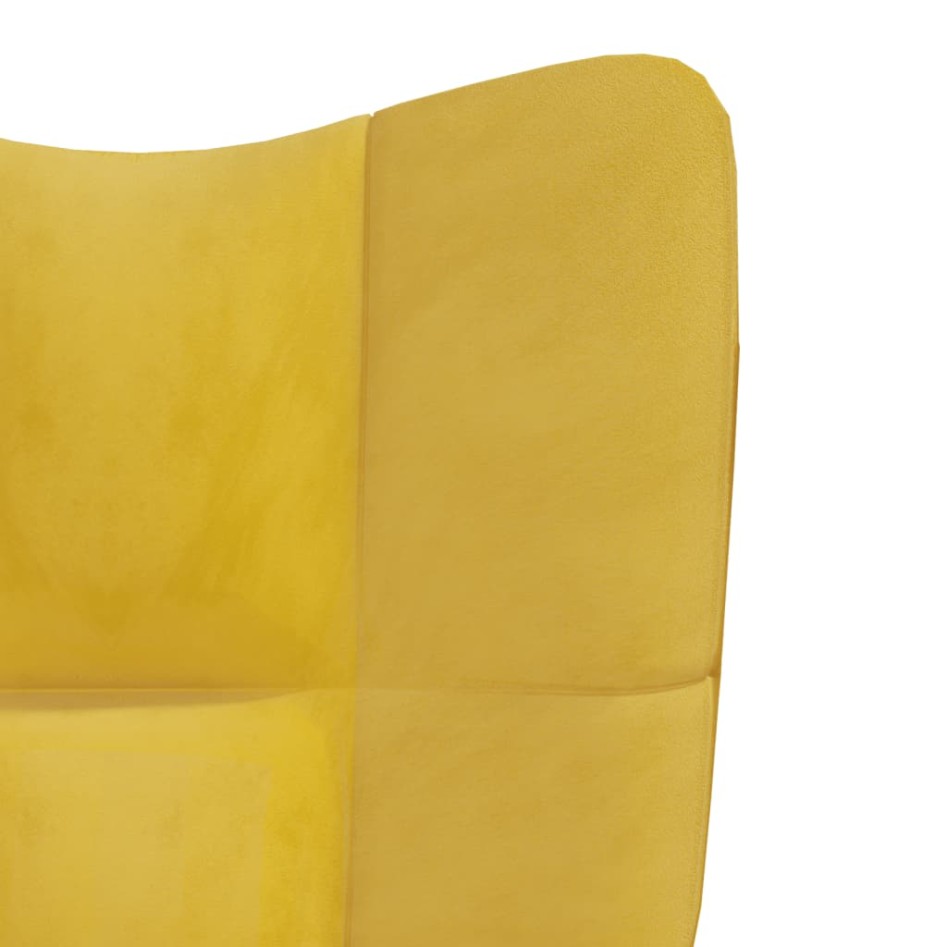 Sillón de relax con taburete terciopelo amarillo