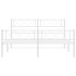Estructura cama metal con cabecero y estribo blanco 140x200