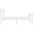 Estructura cama metal con cabecero y estribo blanco 140x200