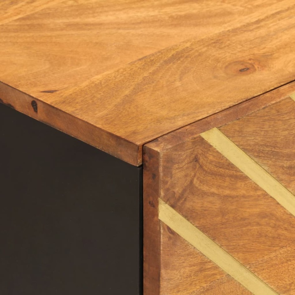 Mesitas de noche 2 uds madera maciza de mango marrón y