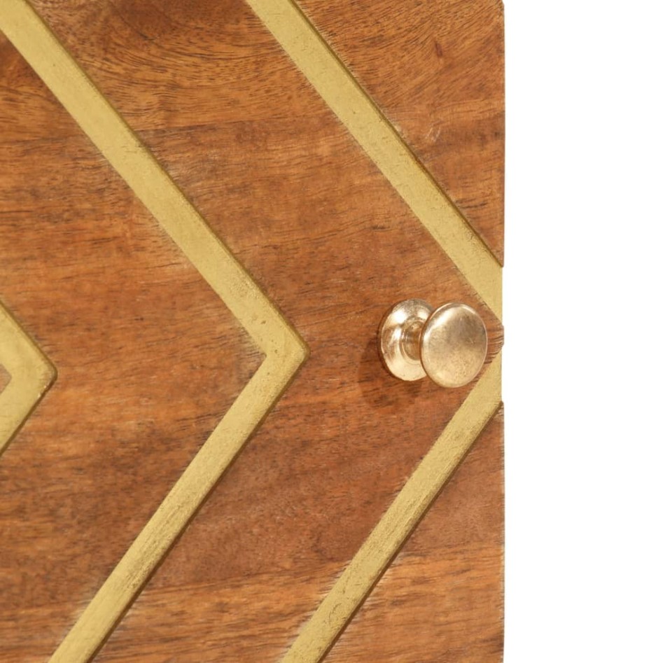 Mesitas de noche 2 uds madera maciza de mango marrón y