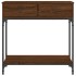 Mesa consola madera de ingeniería marrón roble 75x34,5x75