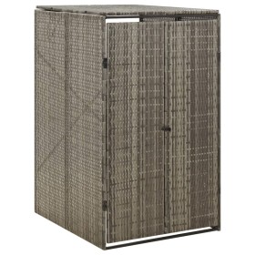 Cobertizo para contenedor de basura ratán PE gris 70x80x117