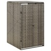 Cobertizo para contenedor de basura ratán PE gris 70x80x117 cm