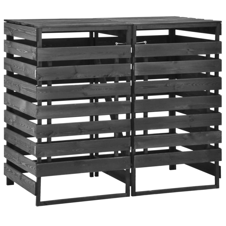 Cobertizo doble cubos basura madera pino pintada