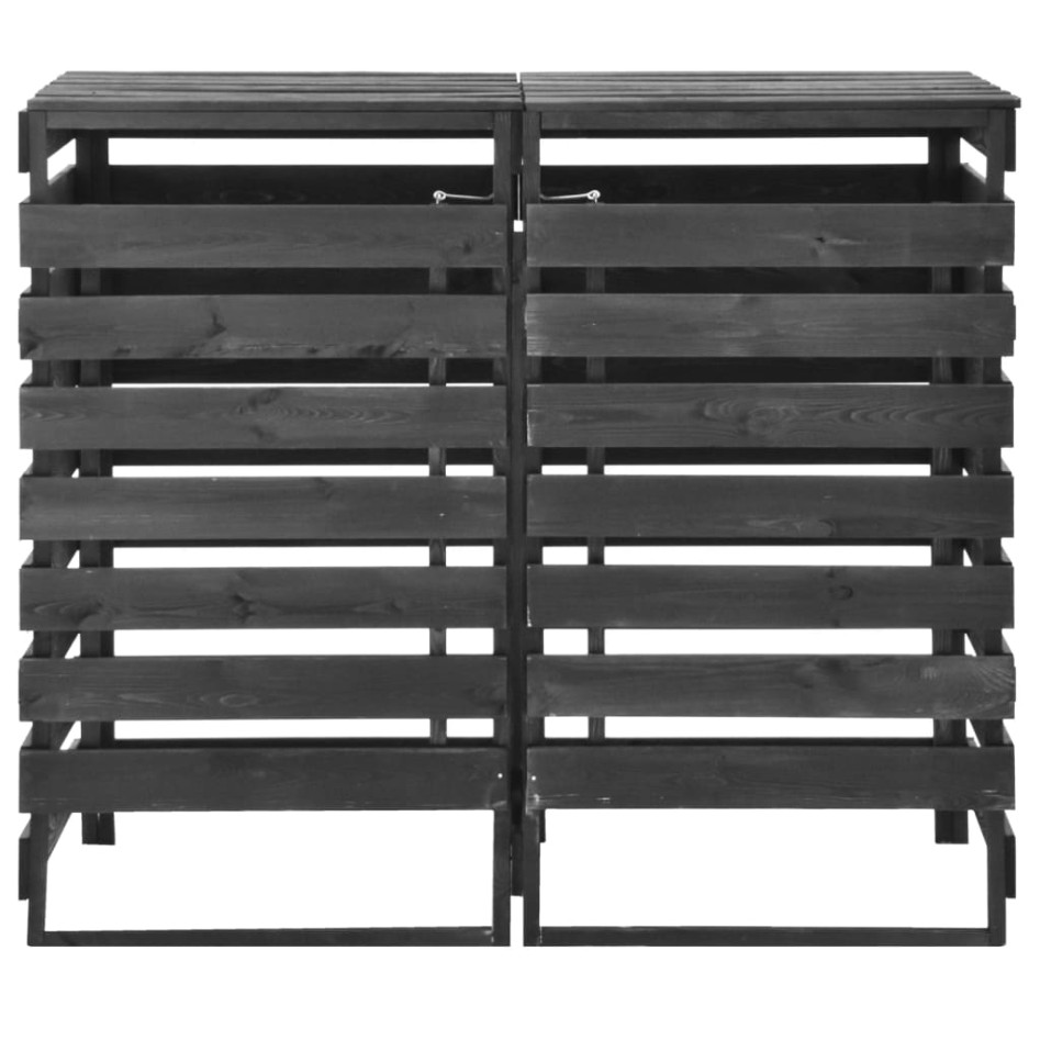 Cobertizo doble cubos basura madera pino pintada