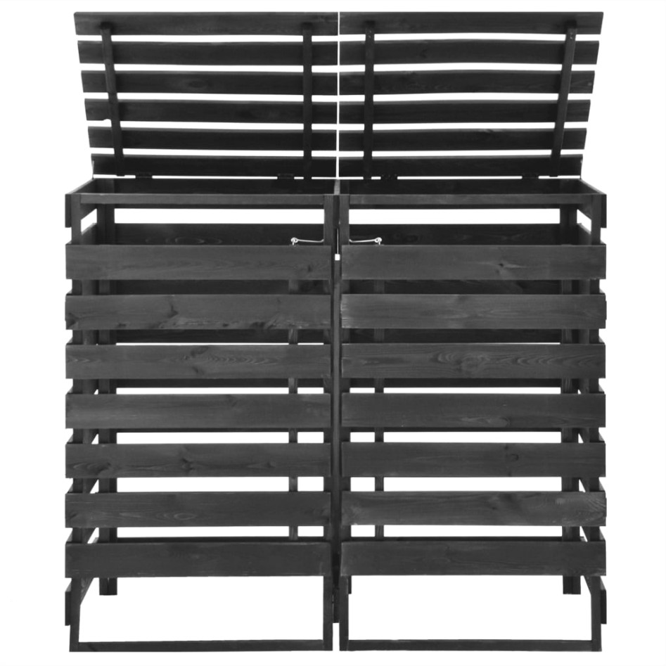 Cobertizo doble cubos basura madera pino pintada