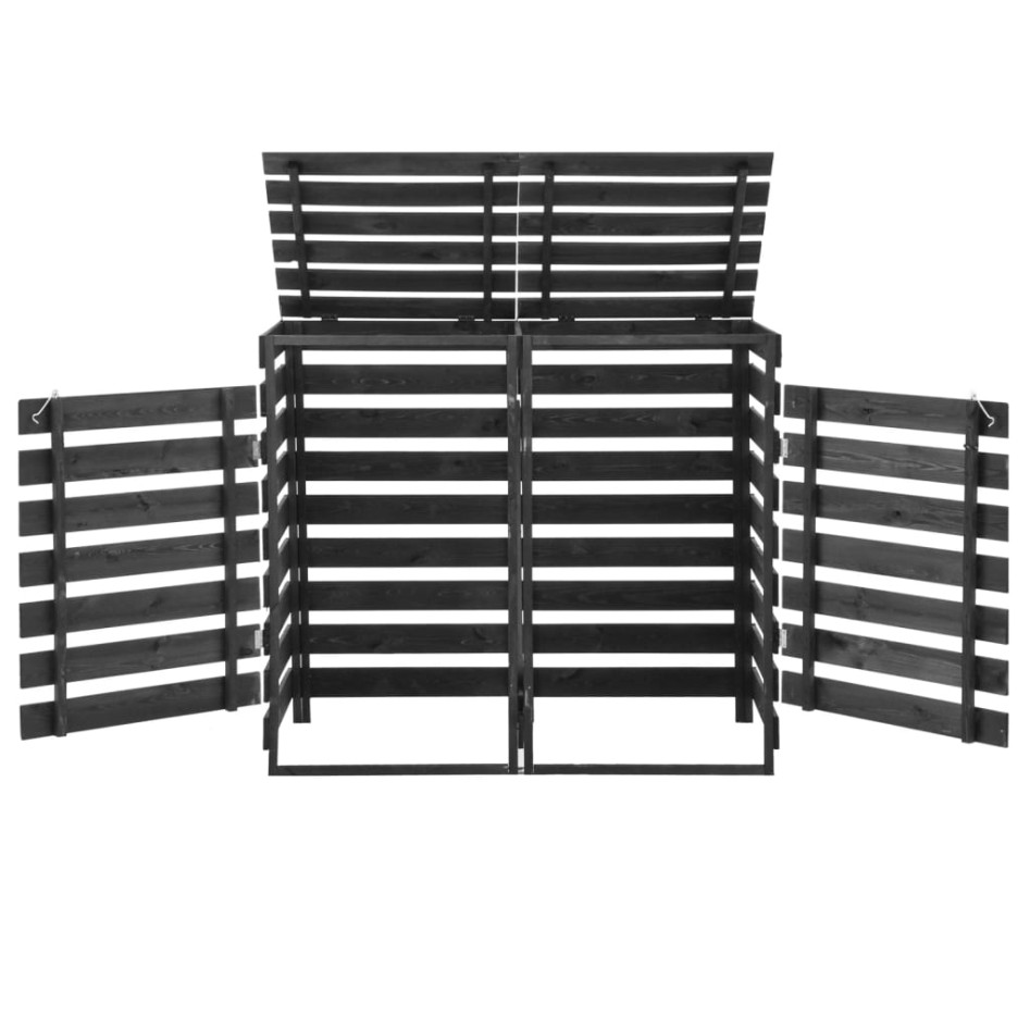 Cobertizo doble cubos basura madera pino pintada