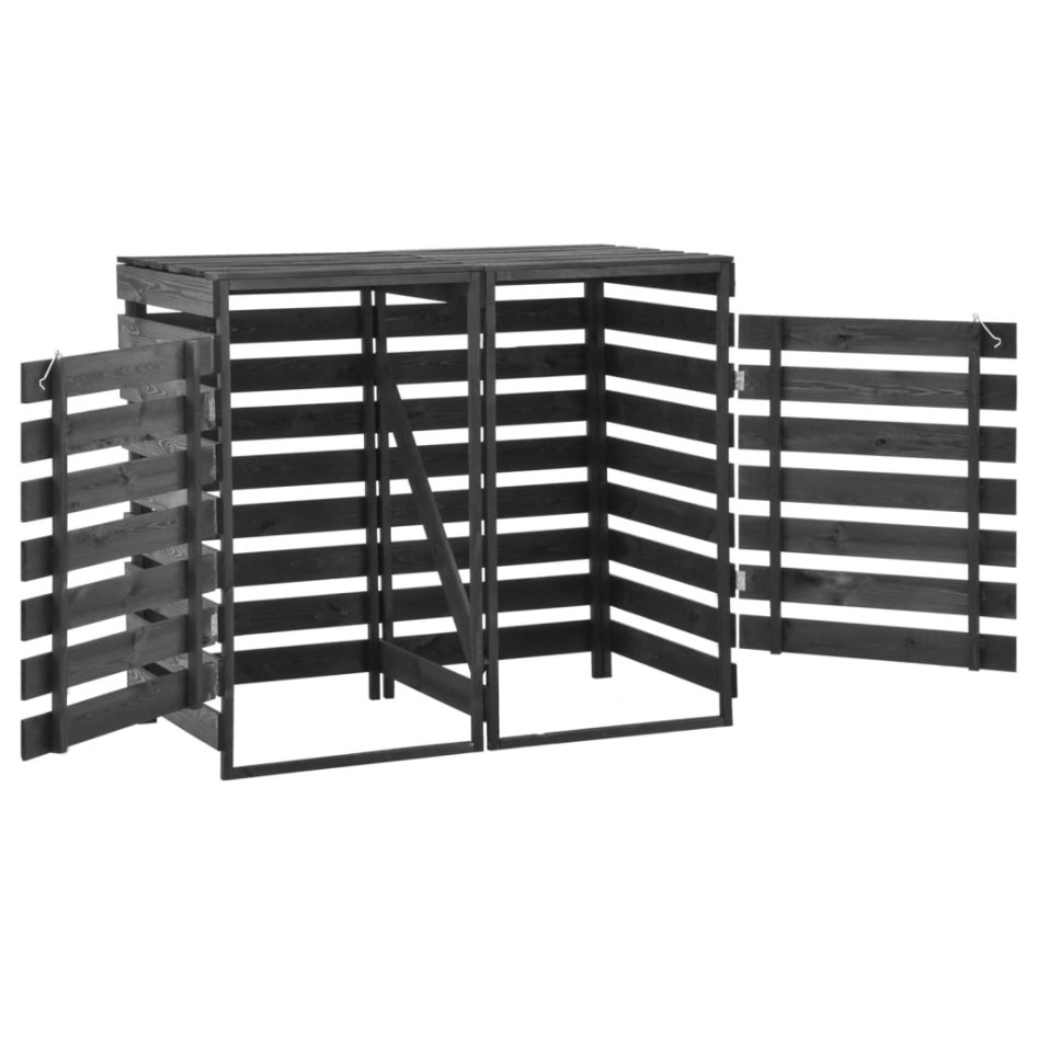 Cobertizo doble cubos basura madera pino pintada