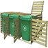 Cobertizo triple de contenedor de basura madera impregnada
