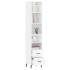 Aparador alto madera contrachapada blanco brillo 34,5x34x180