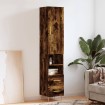 Aparador de madera contrachapada roble ahumado 34,5x34x180 cm
