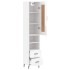 Aparador alto madera contrachapada blanco brillo 34,5x34x180
