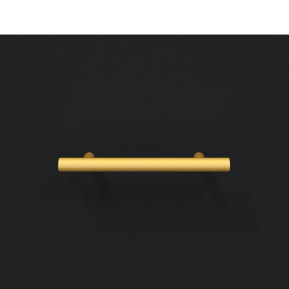 Aparador de madera contrachapada negro 34,5x34x180