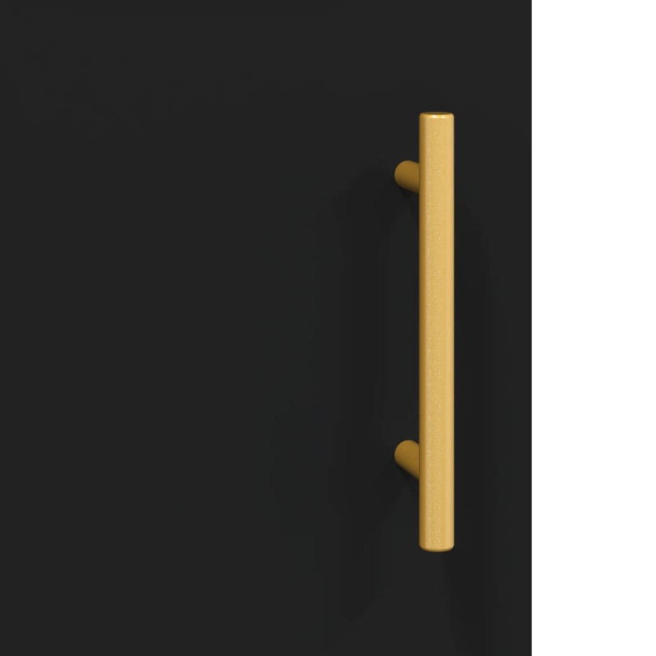 Aparador de madera contrachapada negro 34,5x34x180