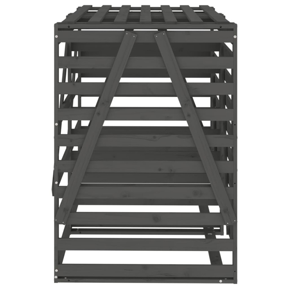 Cobertizo doble para cubos de basura madera maciza de pino