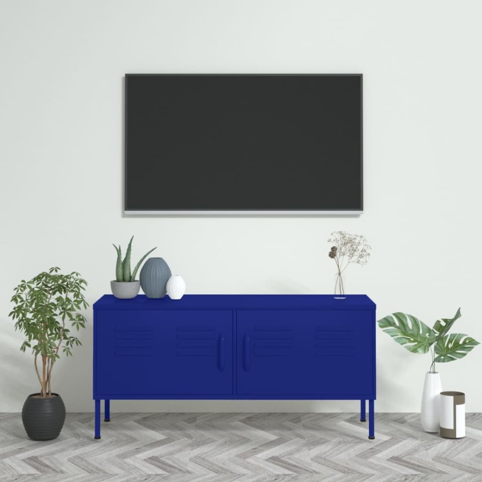 Mueble para TV de acero azul marino 105x35x50