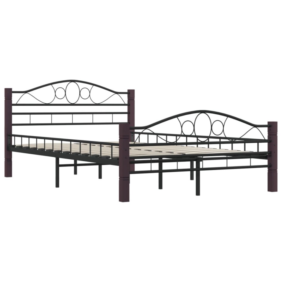Estructura de cama de metal negro 120x200