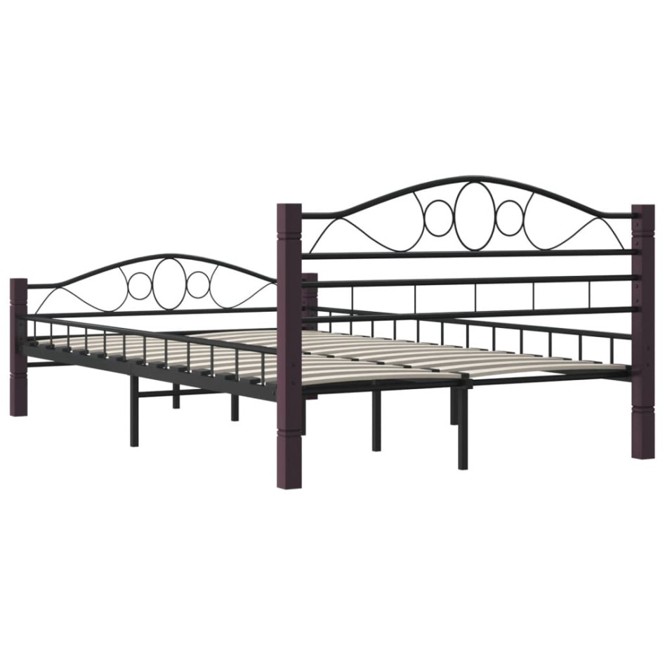 Estructura de cama de metal negro 120x200