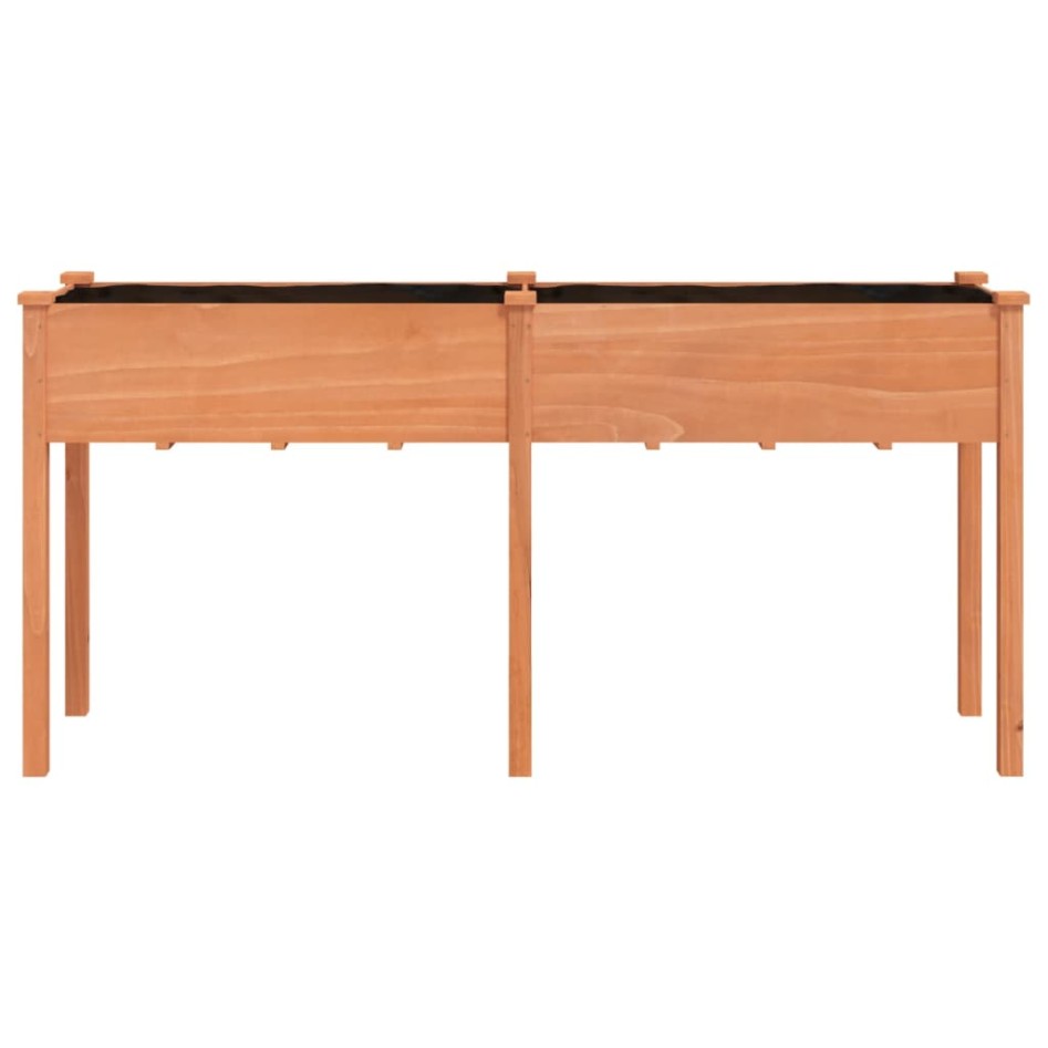 Jardinera con forro madera maciza de abeto marrón 161x45x76