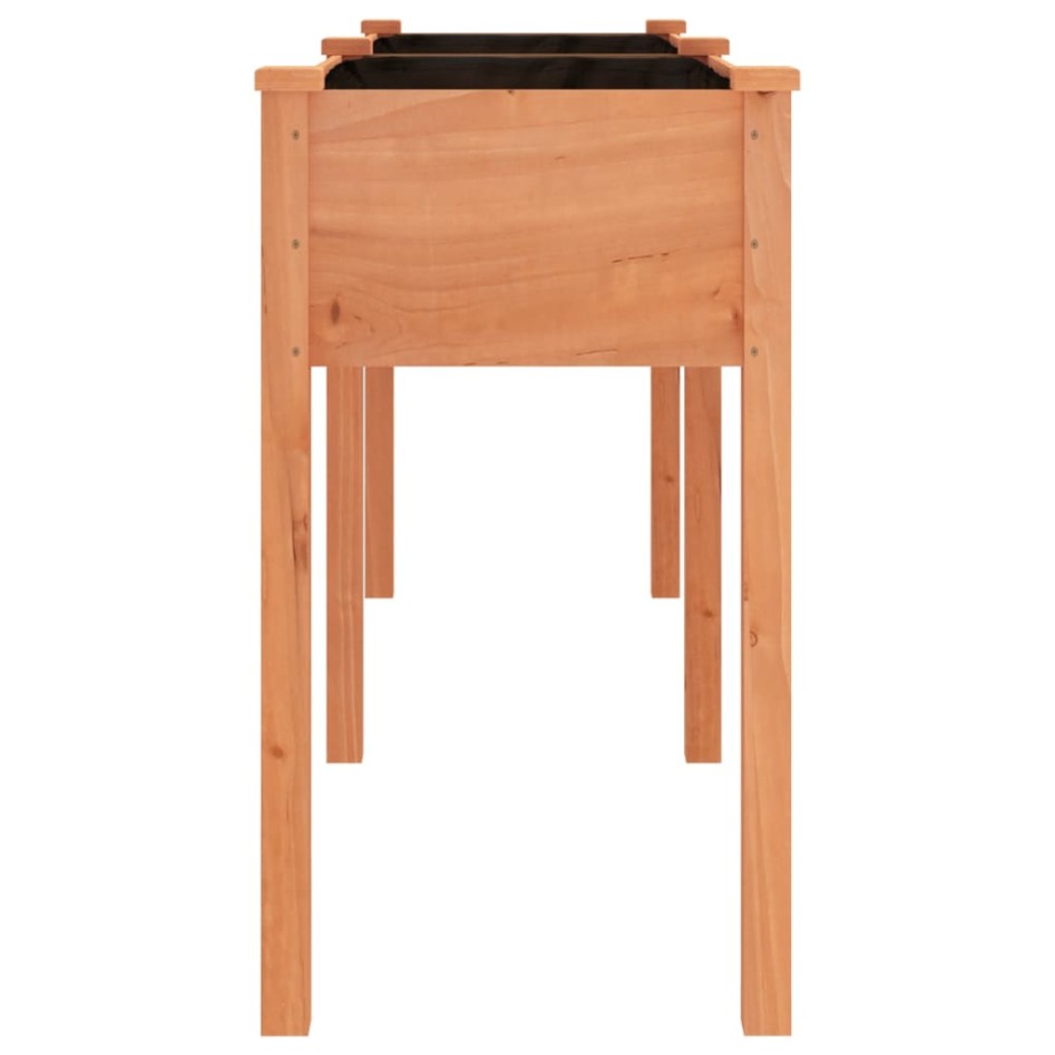 Jardinera con forro madera maciza de abeto marrón 161x45x76