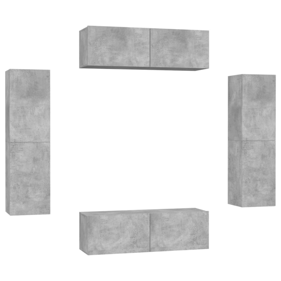 Set de muebles de salón 4 pzas madera ingeniería gris