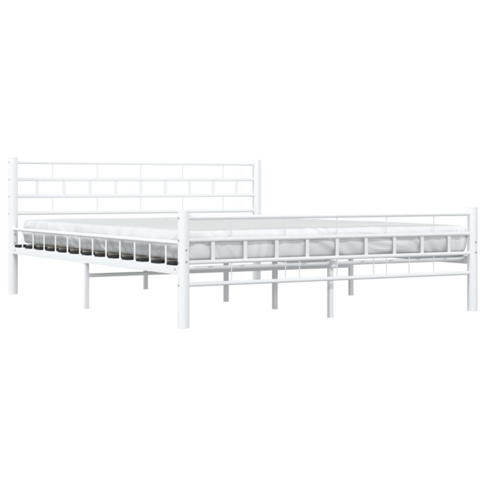 Estructura de cama de metal blanca 160x200
