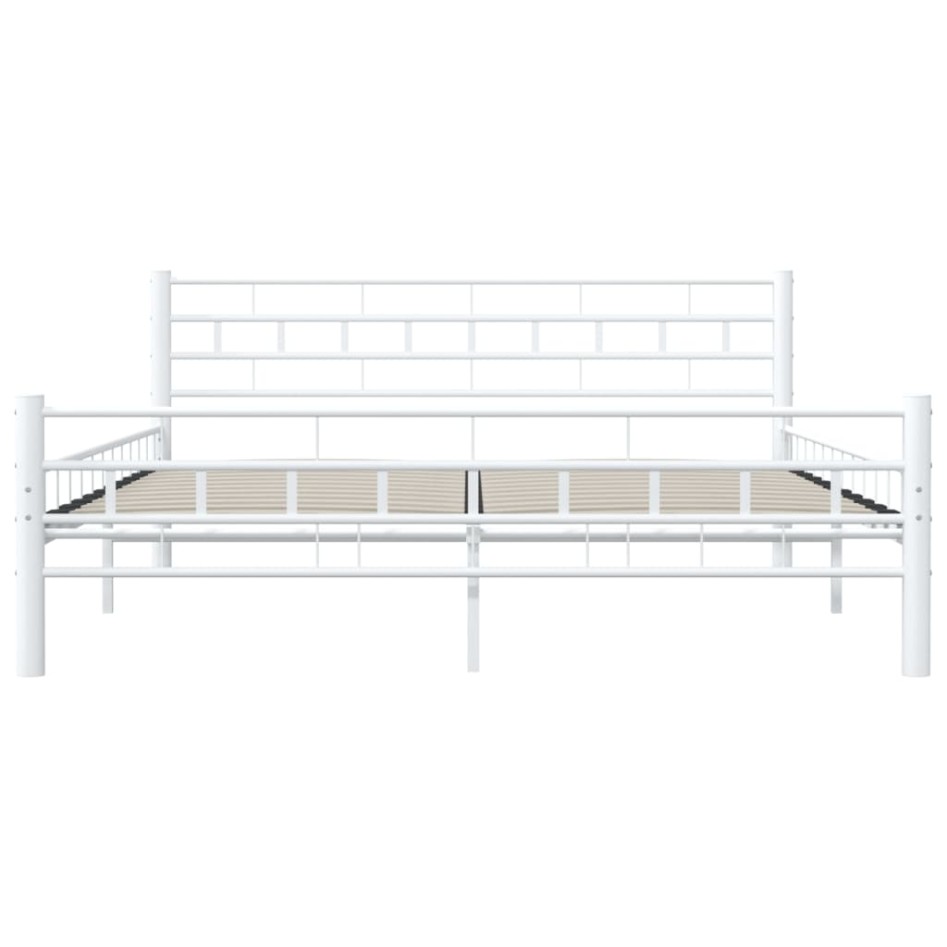 Estructura de cama de metal blanca 160x200