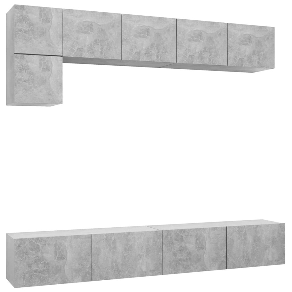Set de muebles de salón 5 pzas madera ingeniería gris