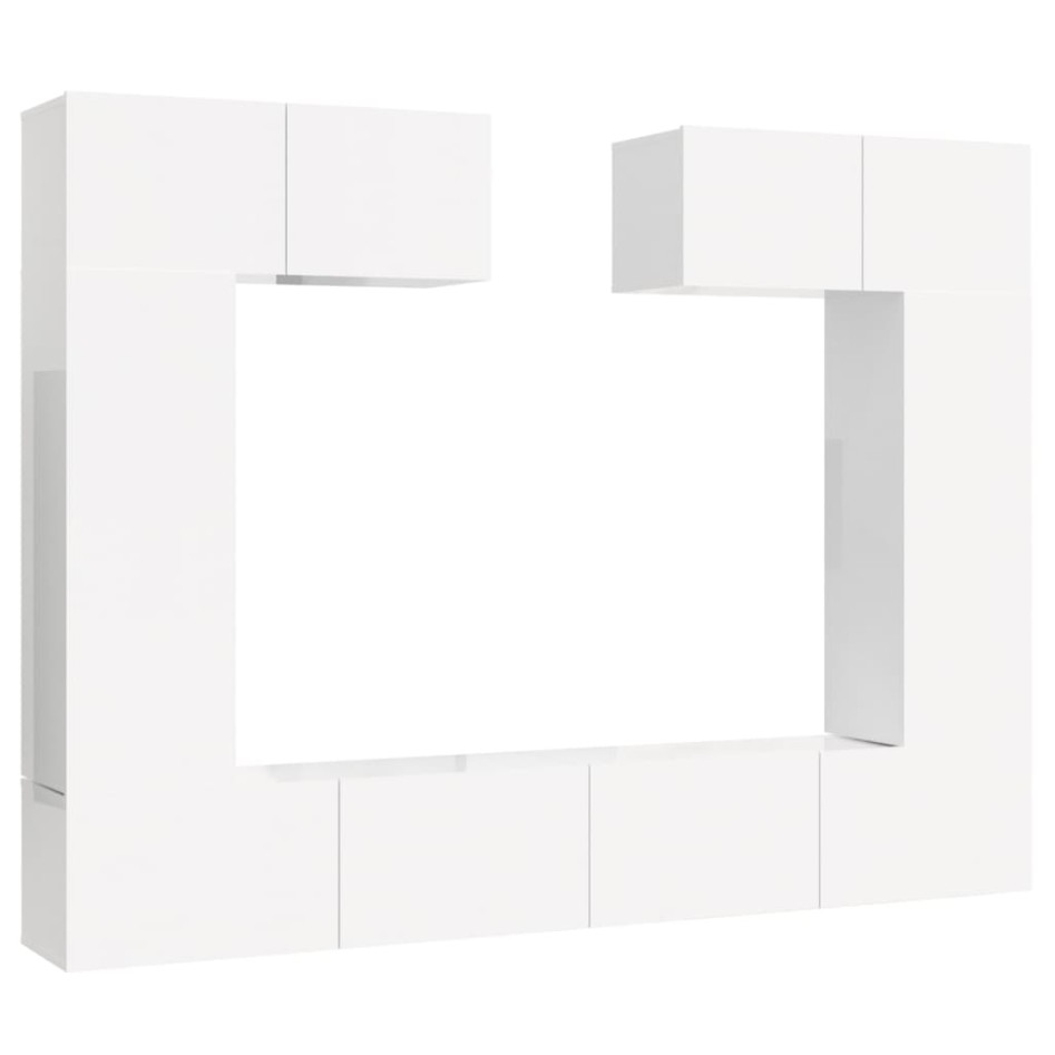Set de muebles de TV 6 pzas madera contrachapada blanco