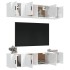 Set de muebles de TV 6 pzas madera contrachapada blanco