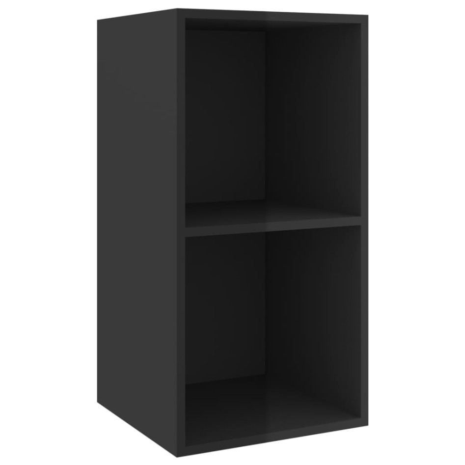 Set de mueble para TV 3 pzas madera contrachapada negro