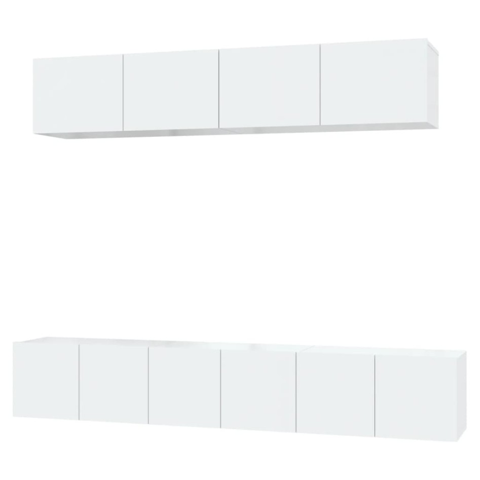 Set de muebles de TV 5 pzas madera contrachapada blanco