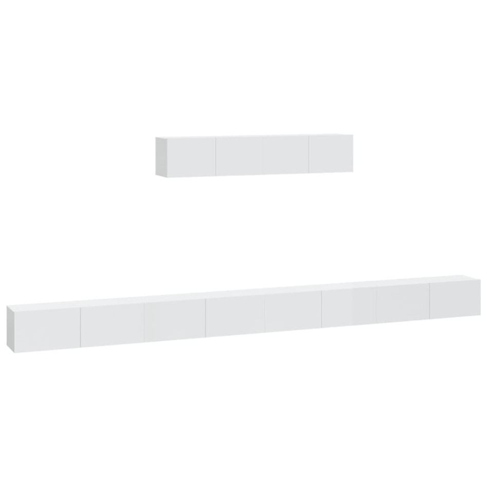Set de muebles de TV 6 pzas madera contrachapada blanco