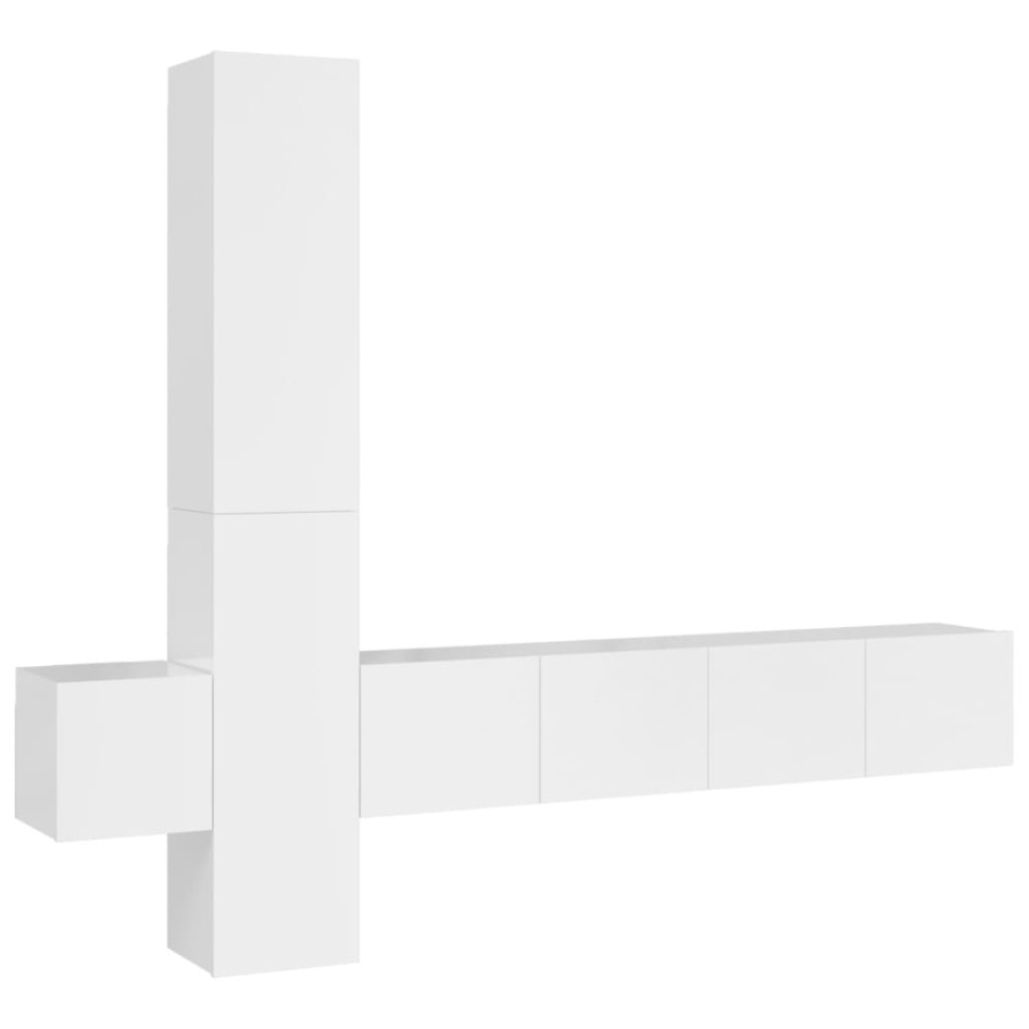 Set de muebles de TV 5 pzas madera contrachapada blanco