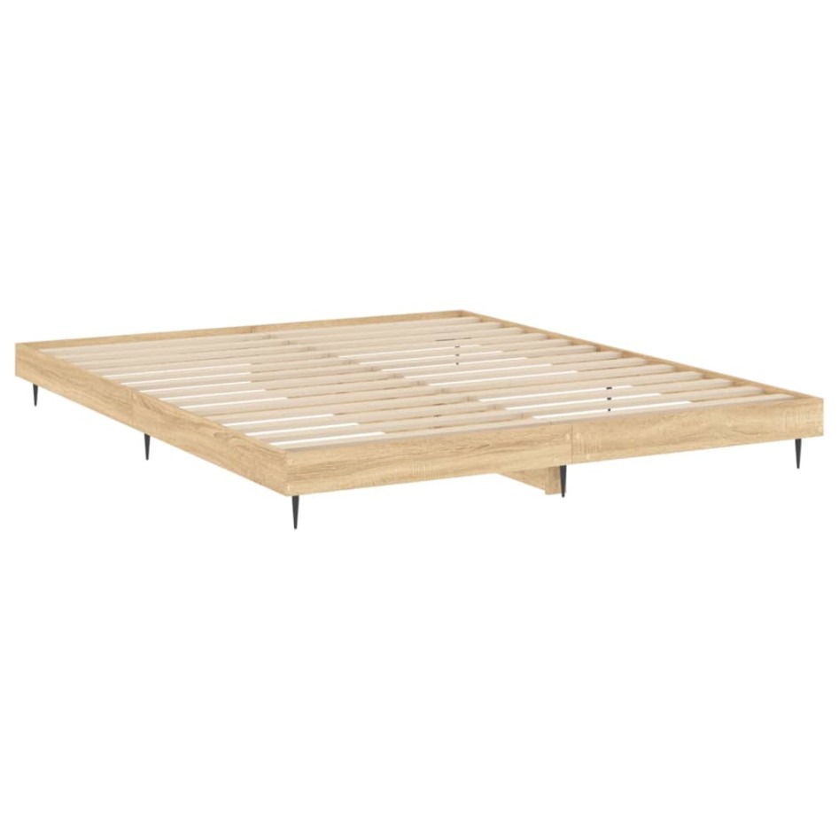Estructura de cama madera de ingeniería roble Sonoma 180x200