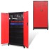 Armario de herramientas 2 puertas acero negro/rojo 90x40x180