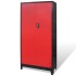 Armario de herramientas 2 puertas acero negro/rojo 90x40x180