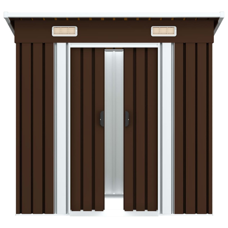 Caseta de almacenamiento jardín acero marrón 194x121x181