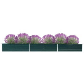 Arriate de jardín de acero galvanizado verde 480x80x45