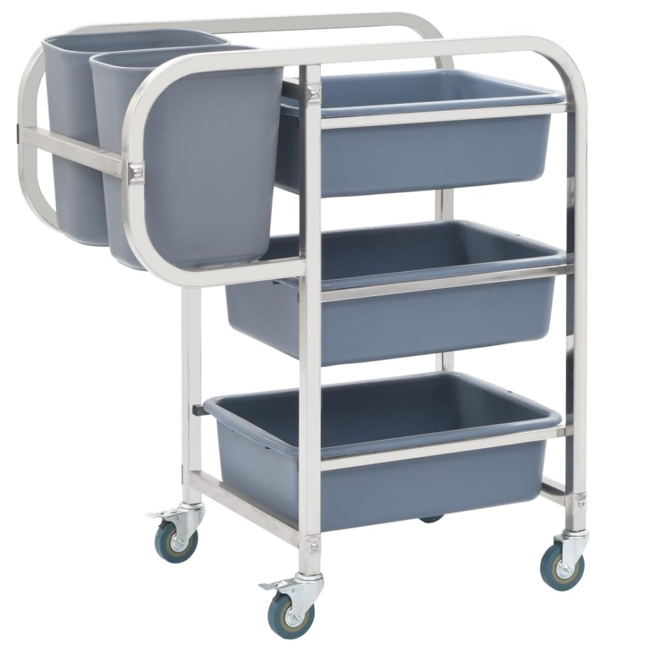 Carrito de cocina con recipientes de plástico 82x43,5x93