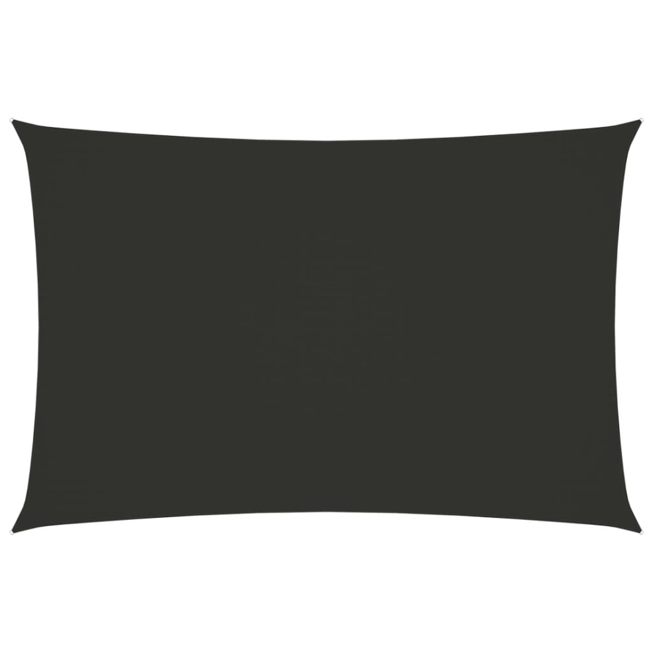 Toldo de vela rectangular tela Oxford gris antracita 6x8