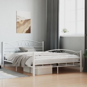 Estructura de cama de metal blanco 140x200
