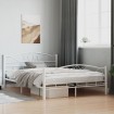 Estructura de cama de metal blanco 140x200 cm