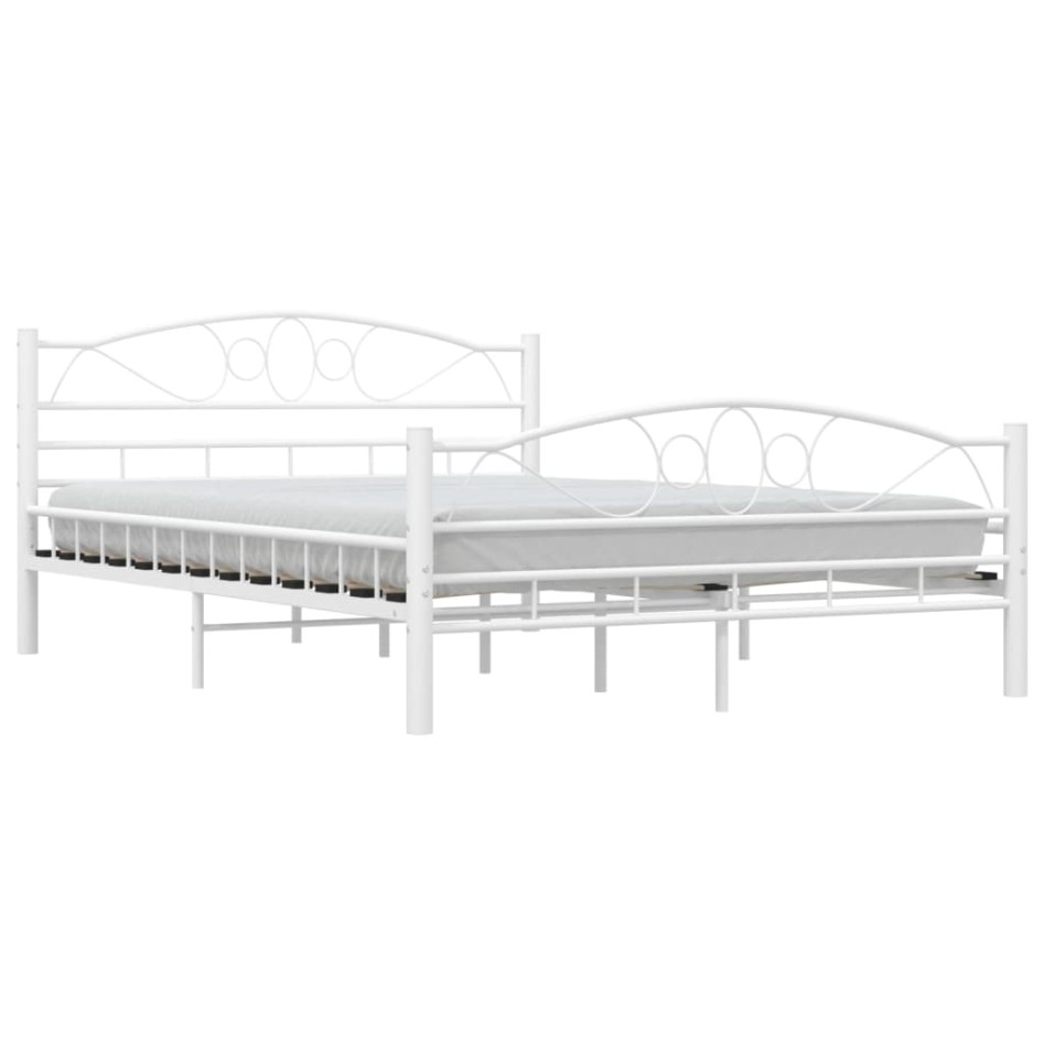 Estructura de cama de metal blanco 140x200