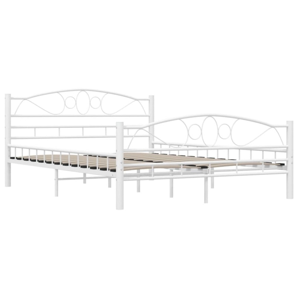 Estructura de cama de metal blanco 140x200