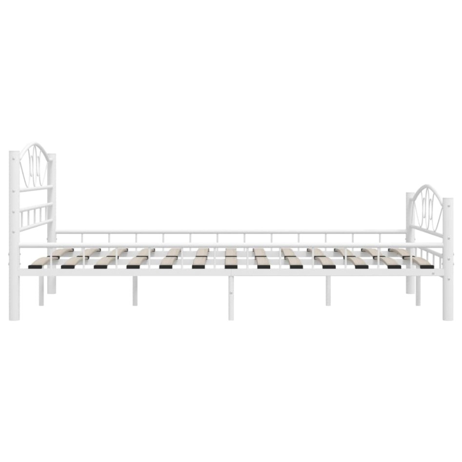 Estructura de cama de metal blanco 140x200